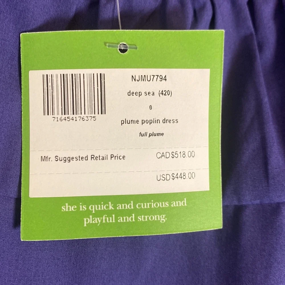 Kate Spade Peacock Plume Poplin Party Dress - Picture 8 of 8